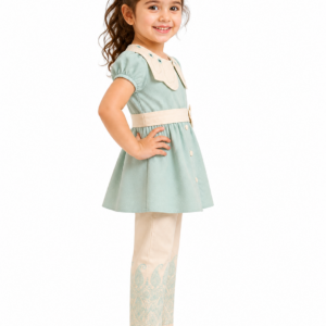 Alternative view of Cute Tunic Top with Embroidered Pants Set for Girls