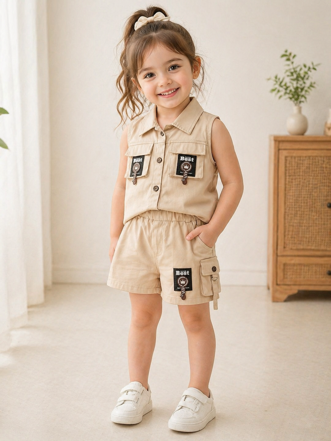 Toddler Girl’s 2-Piece Safari Utility Set
