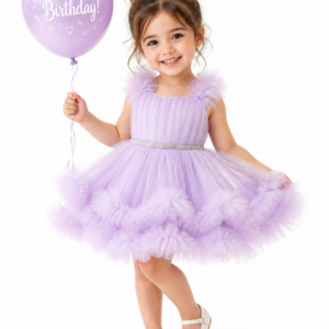 Elegant Lavender Tulle Party Dress for Girls – Birthday Special
