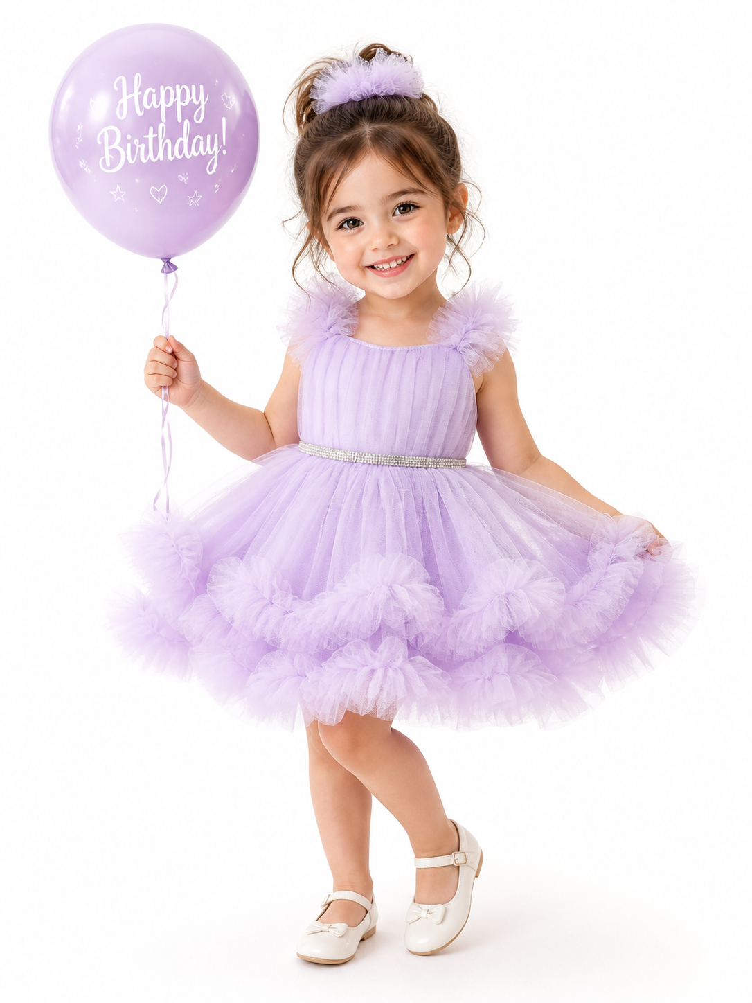 Elegant Lavender Tulle Party Dress for Girls – Birthday Special