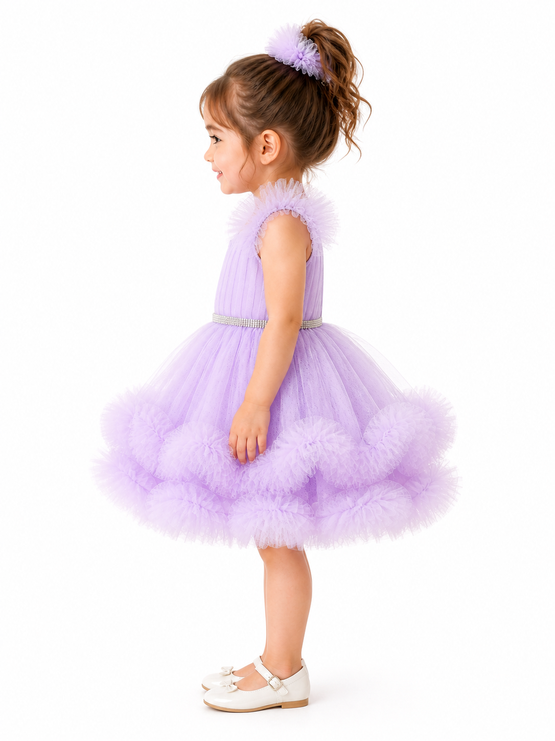 Elegant Lavender Tulle Party Dress for Girls – Birthday Special - Image 4