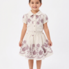 Elegant Floral Embroidered Co-Ord Set for Girls – Classic Collar Top & Skirt