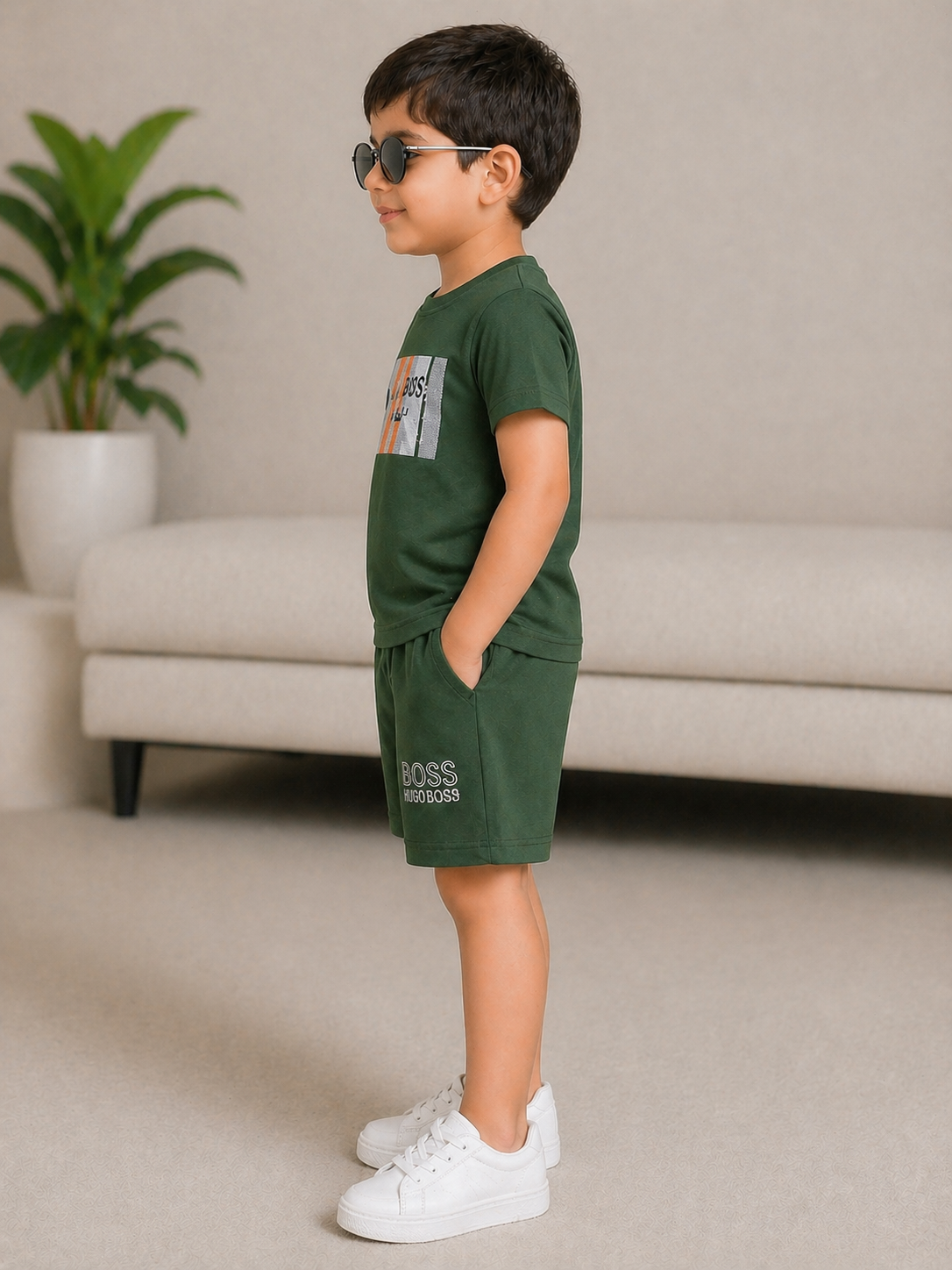 Boys Stylish Printed T-Shirt & Shorts Set - Image 2