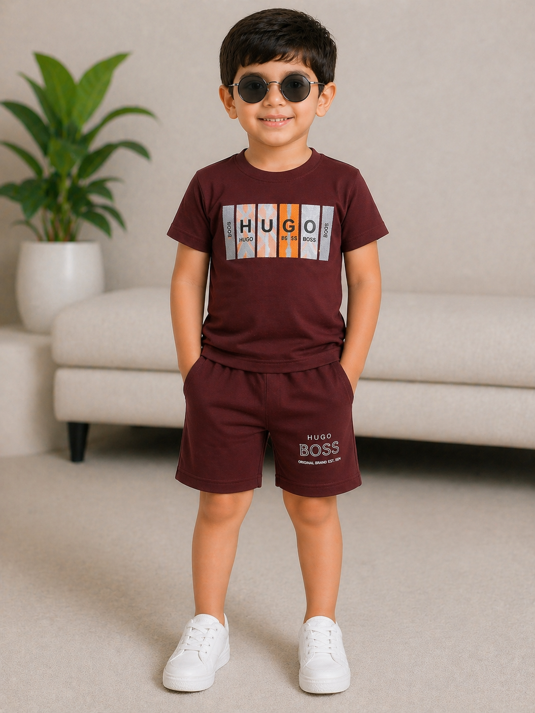 Boys Stylish Printed T-Shirt & Shorts Set - Image 8