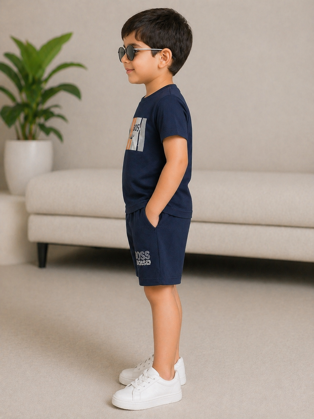 Boys Stylish Printed T-Shirt & Shorts Set - Image 5