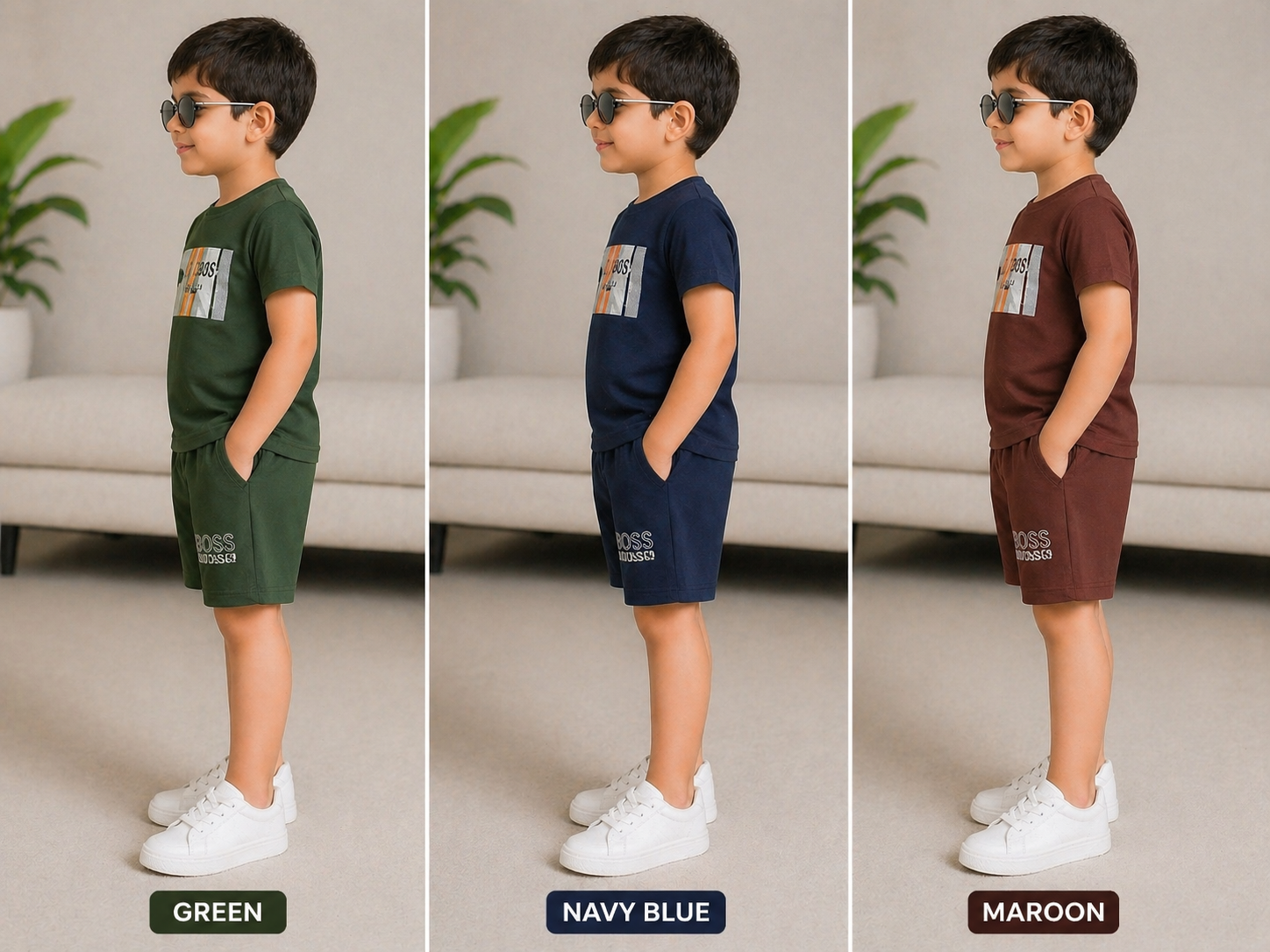 Stylish Boys Blue Co-Ord Set – Graphic Printed T-Shirt with Matching Shorts - Image 5