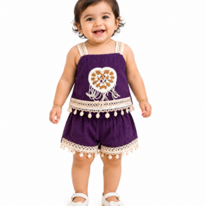 Me&Messy Baby Girls Purple Boho Co-Ord Set
