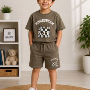 Boys Cotton Co-ord Set – “Highassed” Printed T-Shirt with Matching Shorts (Casual Summer Wear)